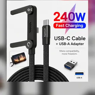 Cabo USB C com suporte